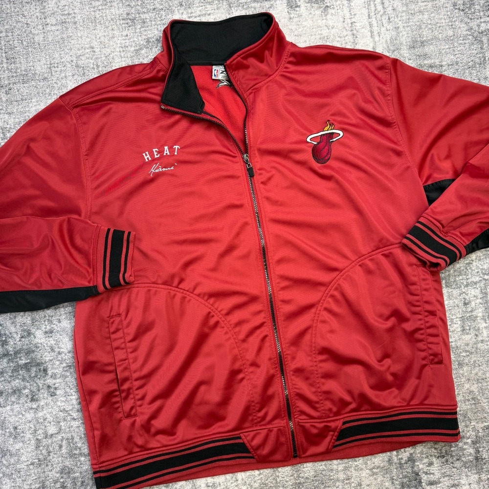 Miami Heat Zipway‎ Jacket Mens 4XL Red NBA Basketball Warm Up Track Logo Y2K